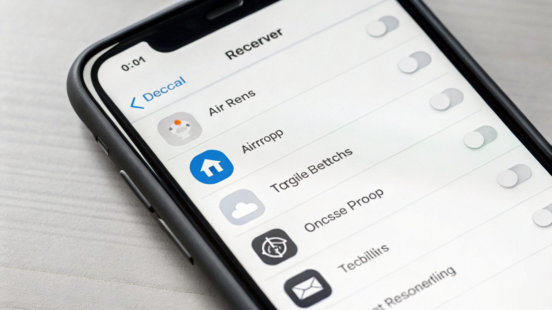 Настройки AirDrop на iPhone с выбором «Только для контактов» и отключением получения
