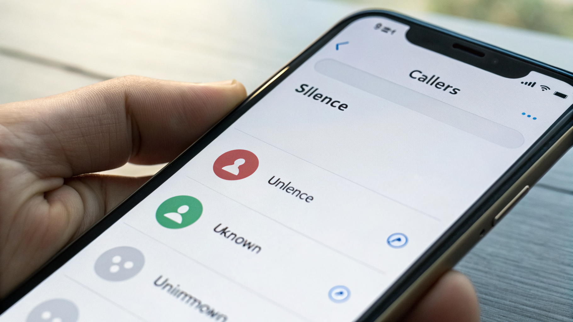 Настройка «Заглушение неизвестных» на iPhone в разделе «Телефон»