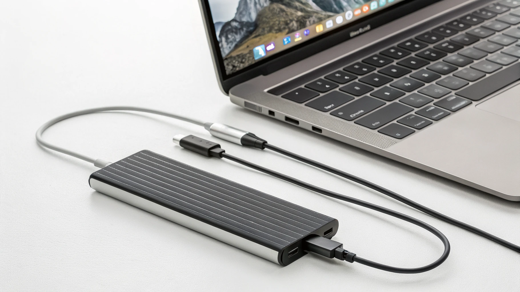 Внешний SSD: подключение через хаб и напрямую к MacBook для сравнения