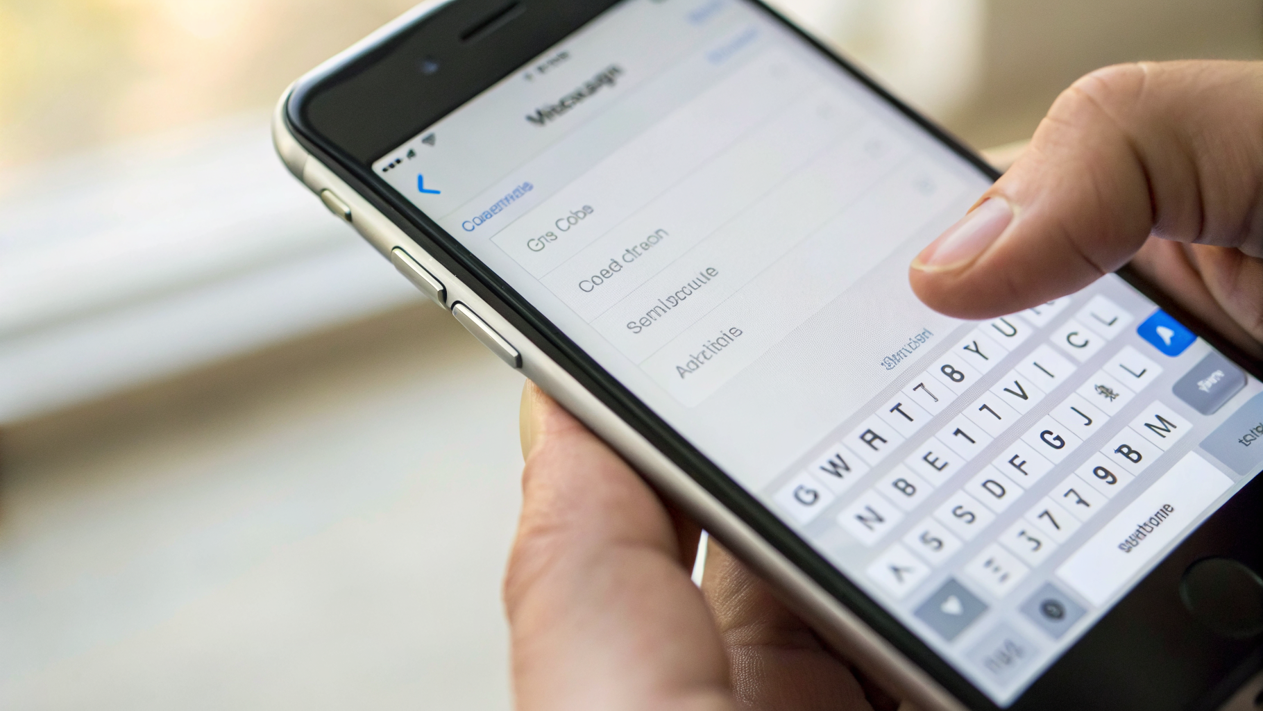 Сообщение с кодом подтверждения на iPhone и подсказка автозаполнения кода над клавиатурой