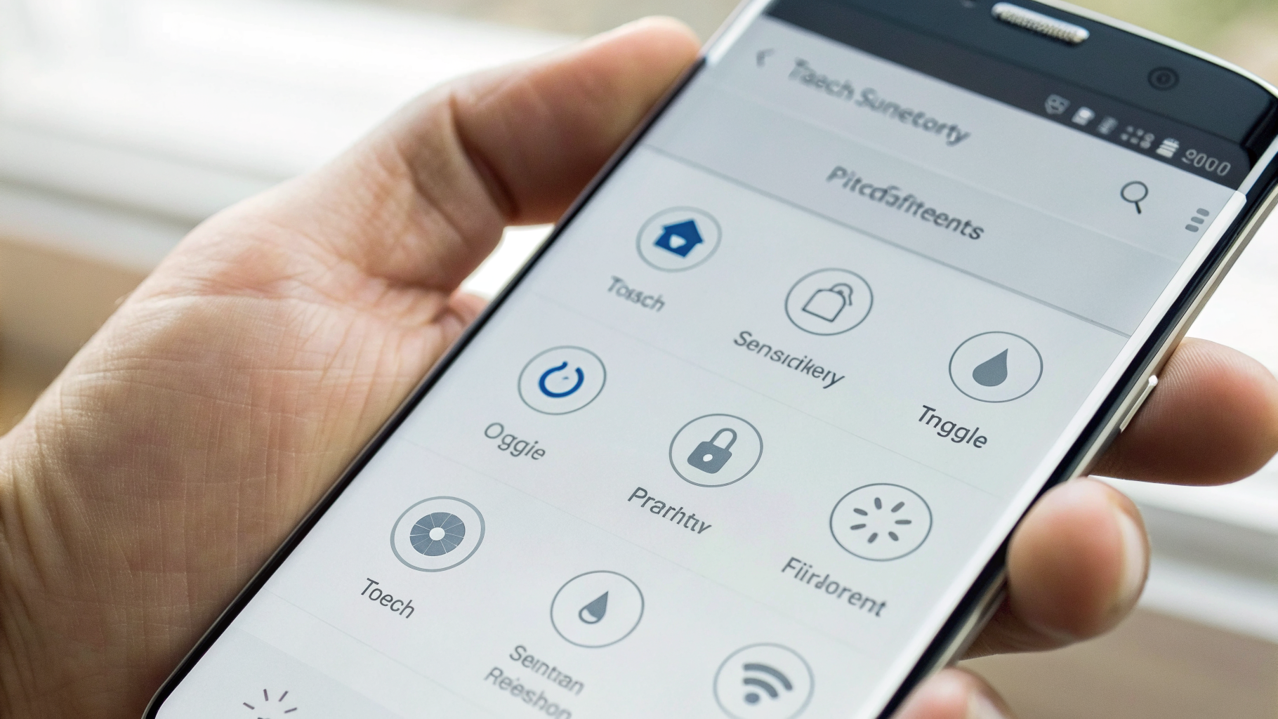 Меню настроек Samsung: чувствительность касания и управление отпечатками