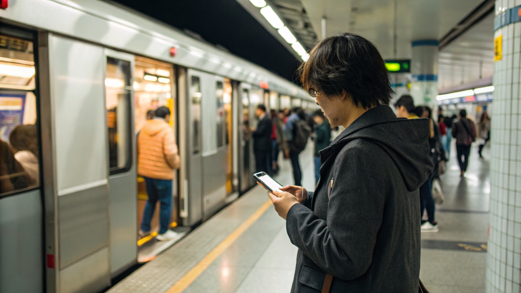 Смартфон использует офлайн-перевод текста и речи в дороге