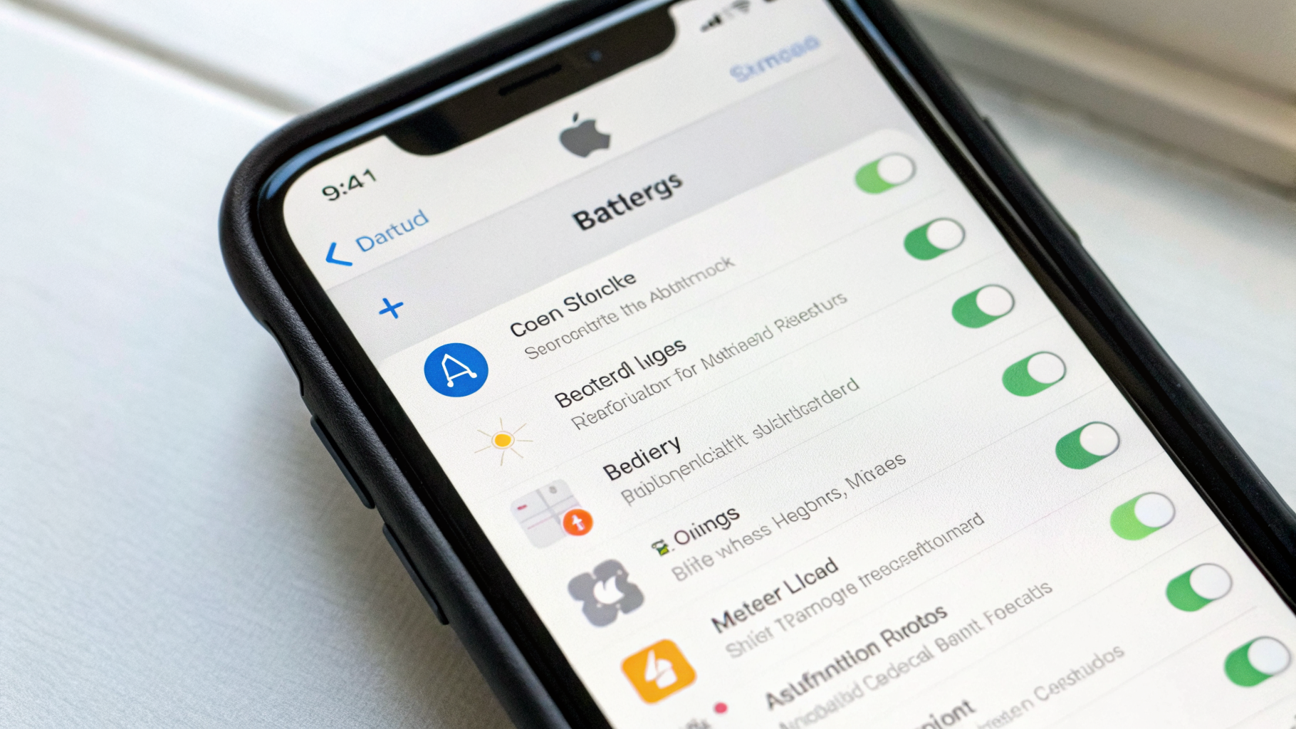 Настройки батареи и автоматизации на iPhone