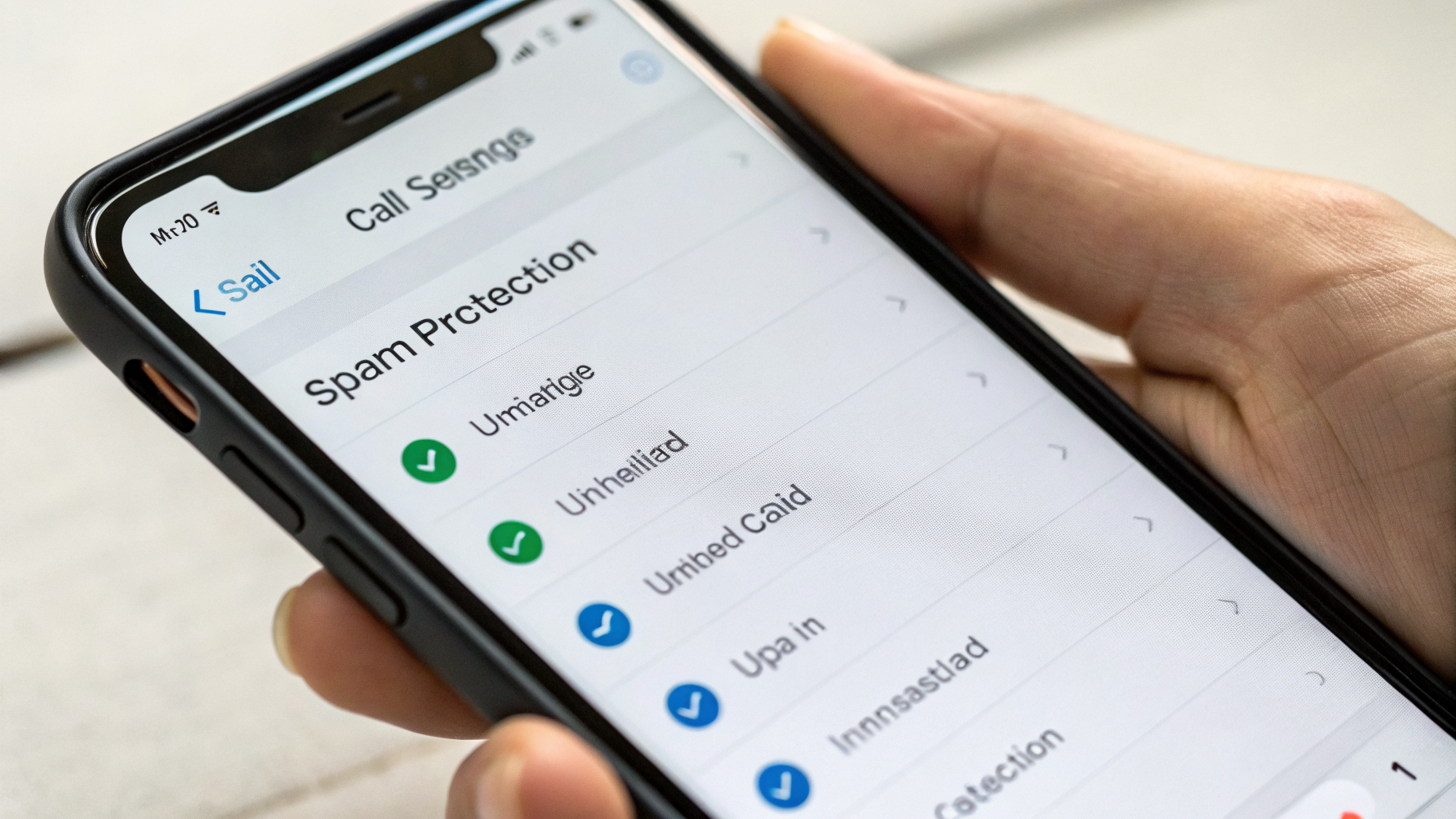 Настройки антиспама и блокировки неизвестных вызовов на смартфоне