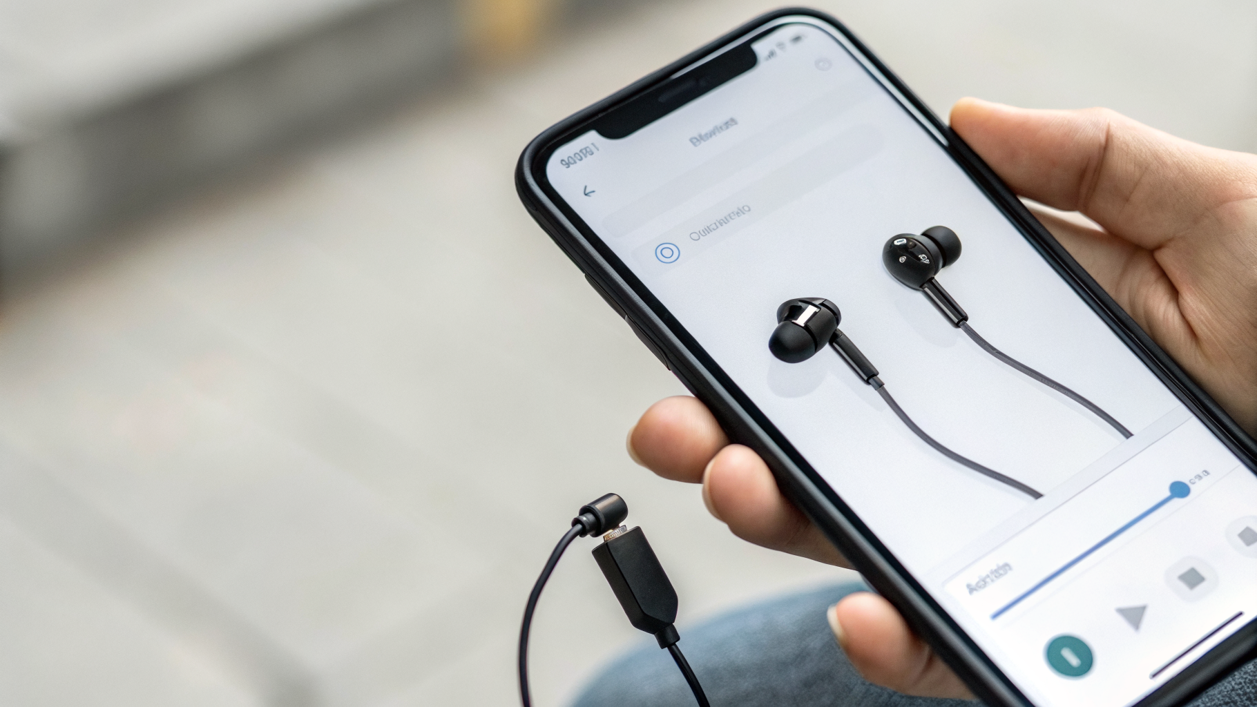 Экран настроек Bluetooth на смартфоне с подключёнными беспроводными наушниками