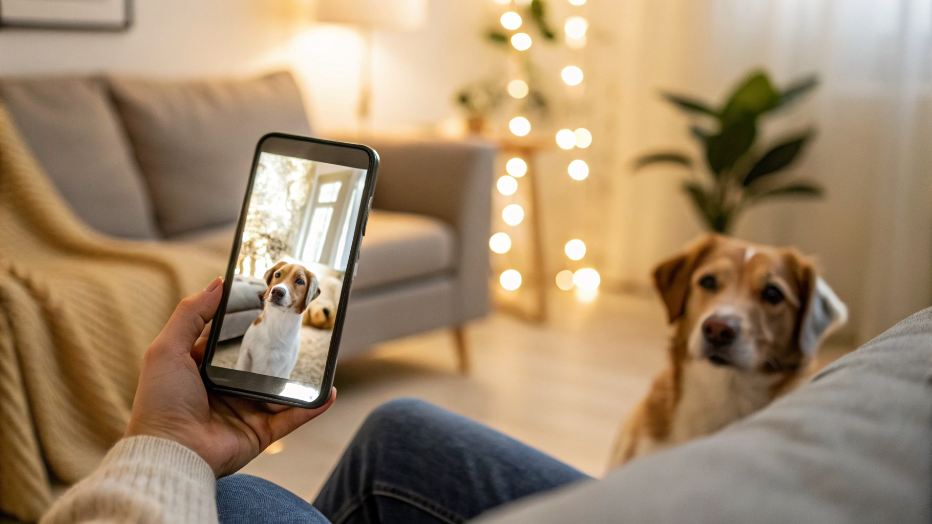 Съёмка домашнего питомца на смартфон в помещении