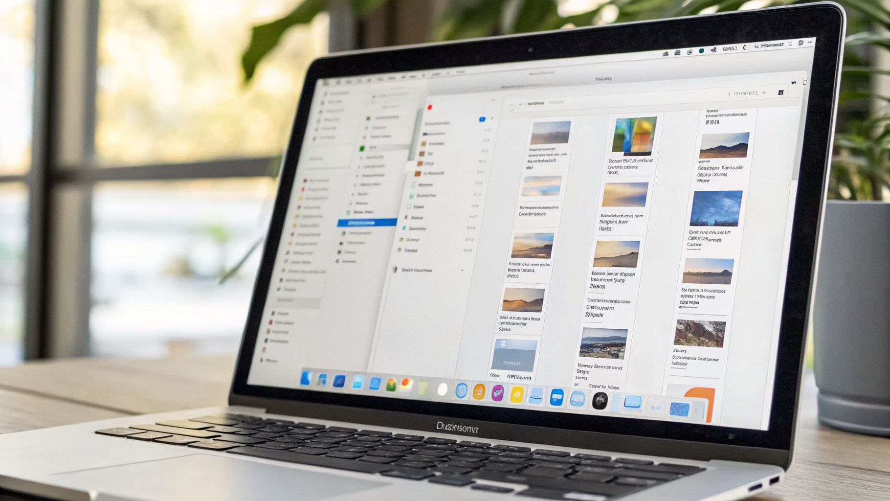 Окна файлового менеджера на MacBook при работе с документами и папками