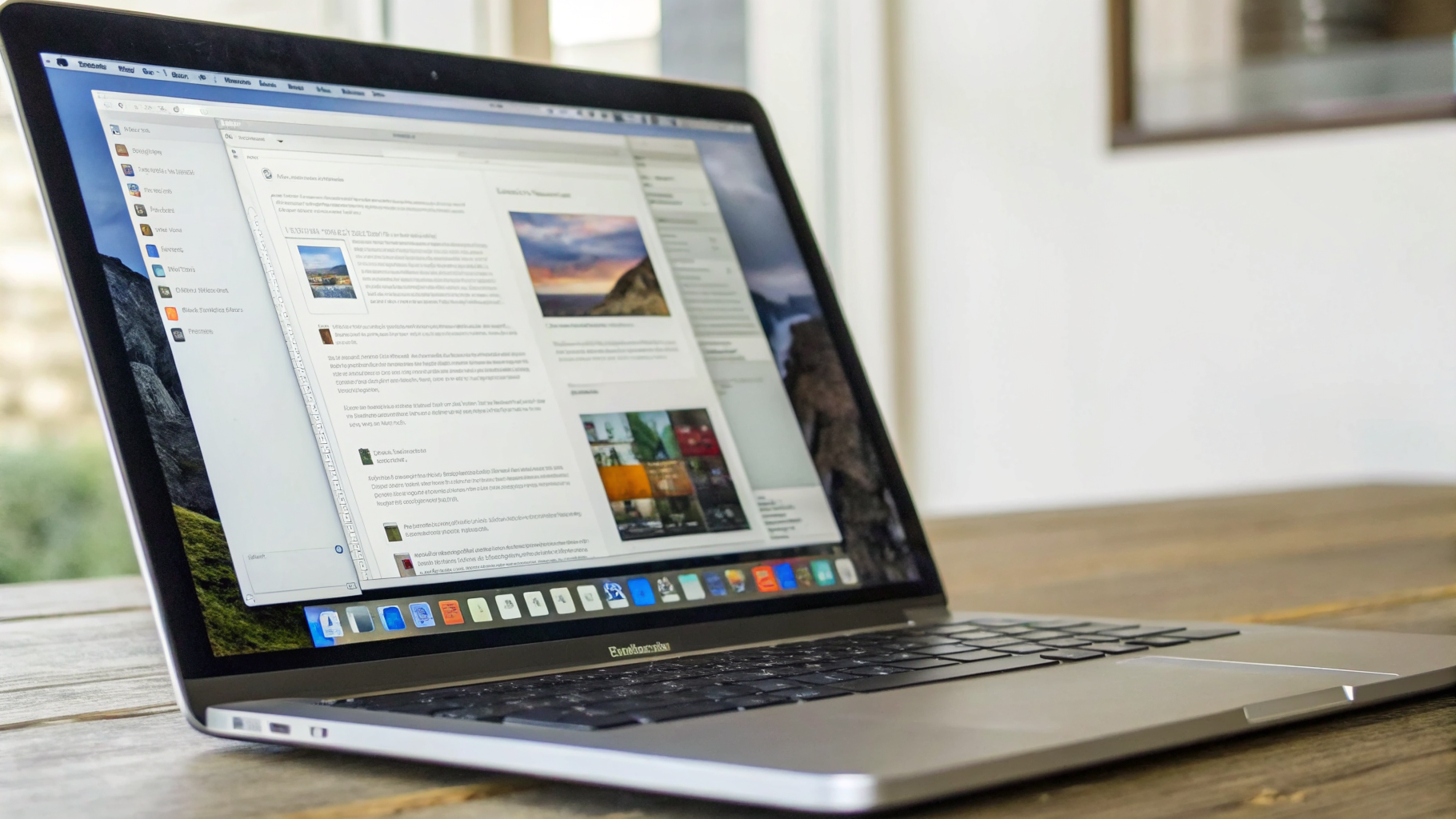 Работа с PDF и заметками на экране MacBook