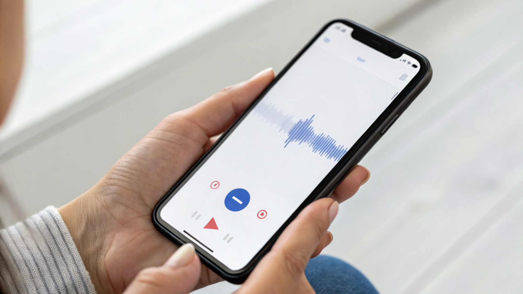 Запись голосового сообщения в мессенджере на смартфоне