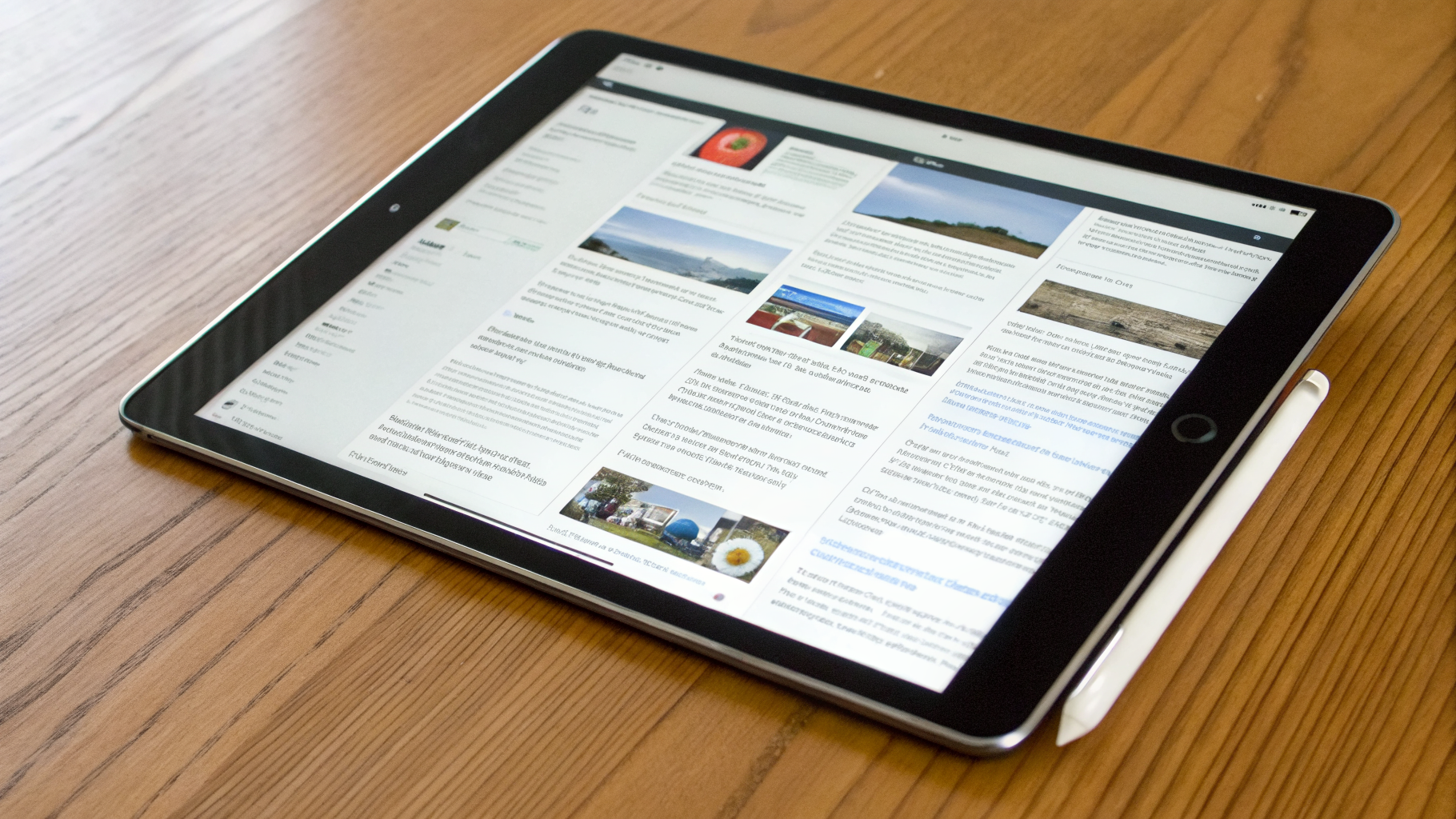 Safari на iPad с вкладками и режимом чтения