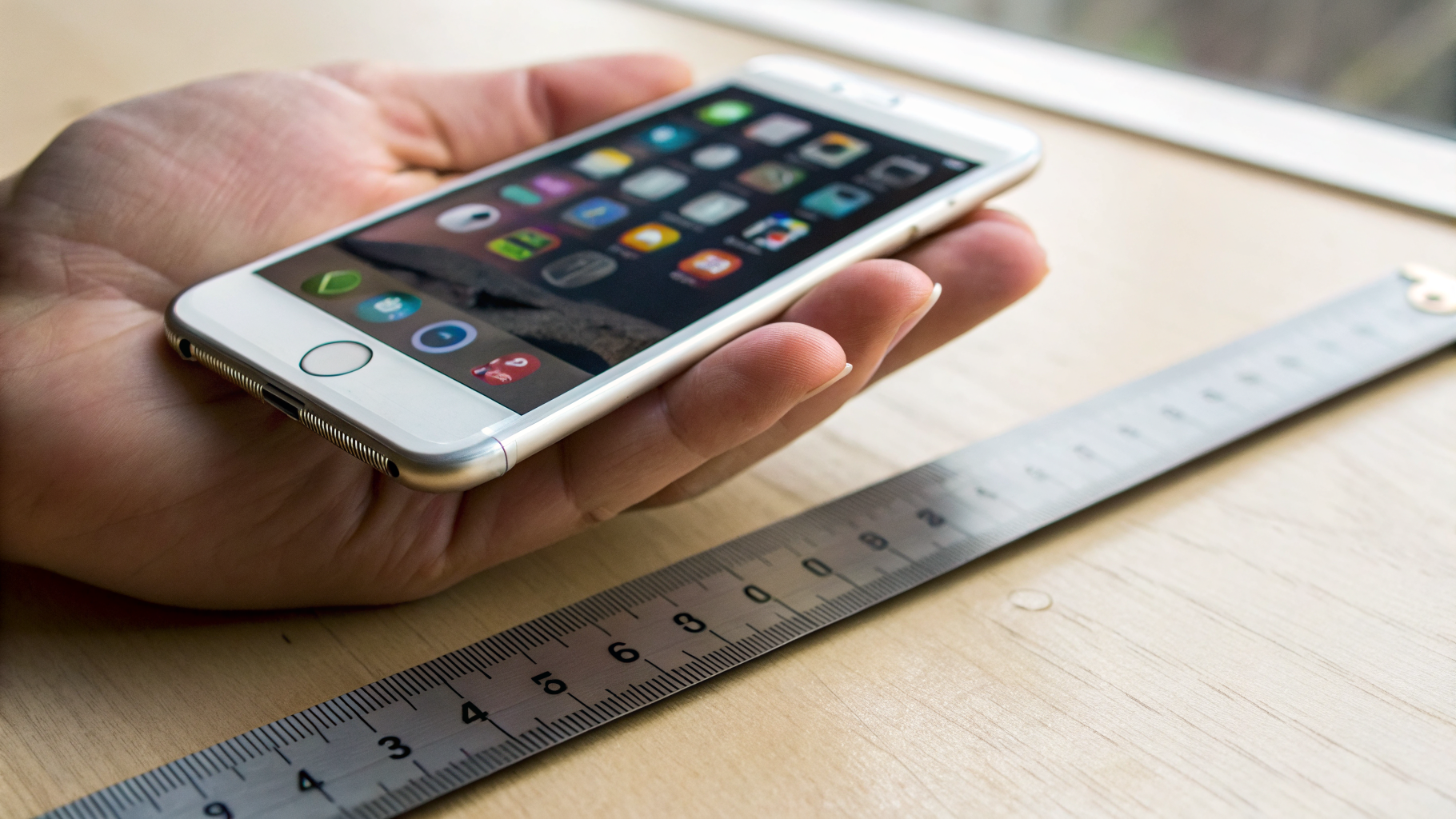 Сравнение ощущения ширины разных iPhone в одной руке крупным планом