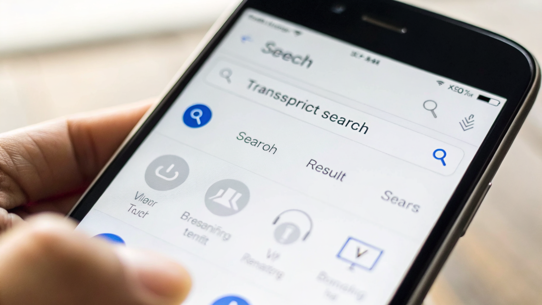 Поиск по расшифрованным голосовым заметкам на смартфоне