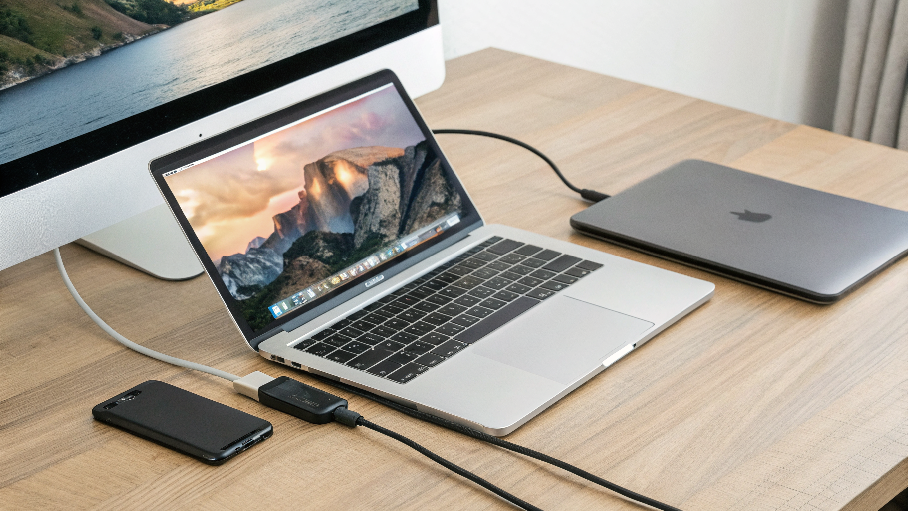 Подключение MacBook, iPad и iPhone к USB-C хабу с монитором и накопителем