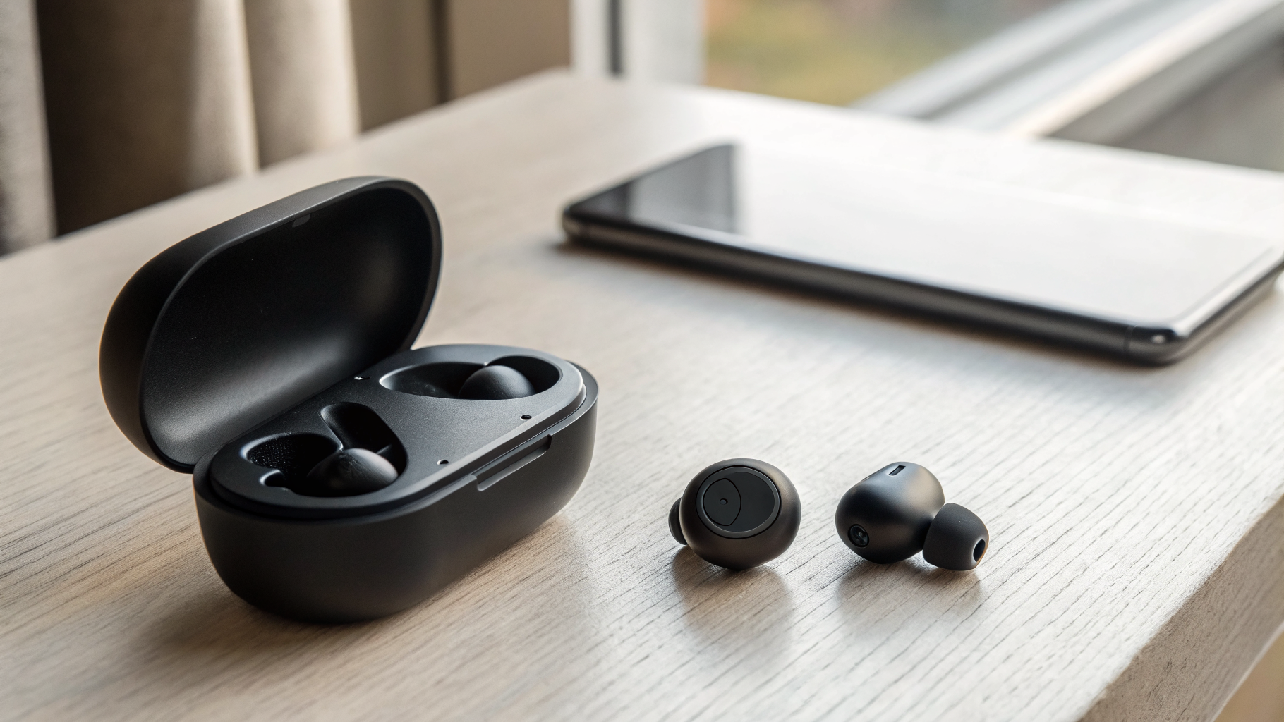 Беспроводные наушники и кейс как символ важных обновлений AirPods для звонков, комфорта и шумоподавления