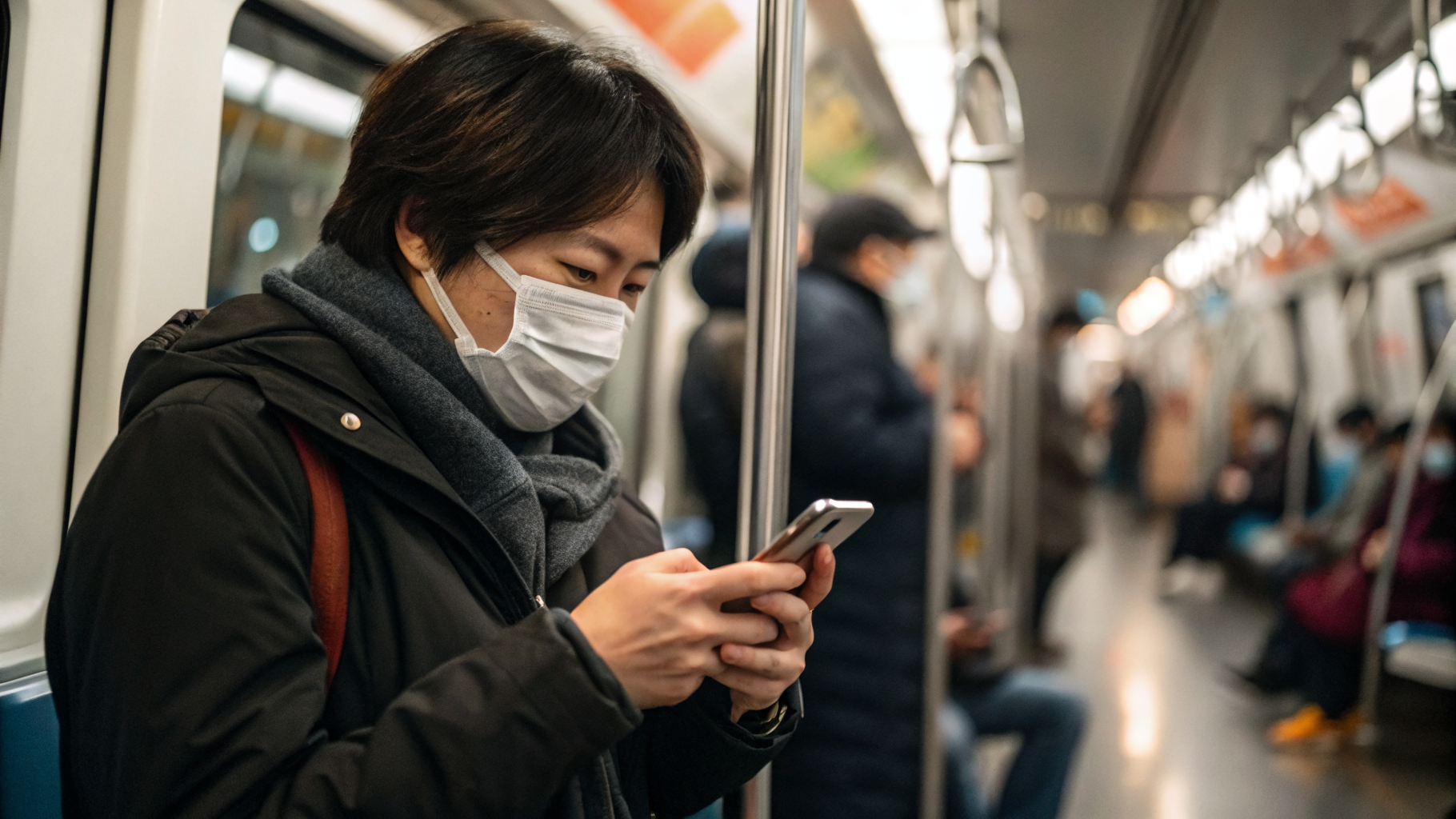 Разблокировка смартфона в маске и на ходу в повседневной ситуации