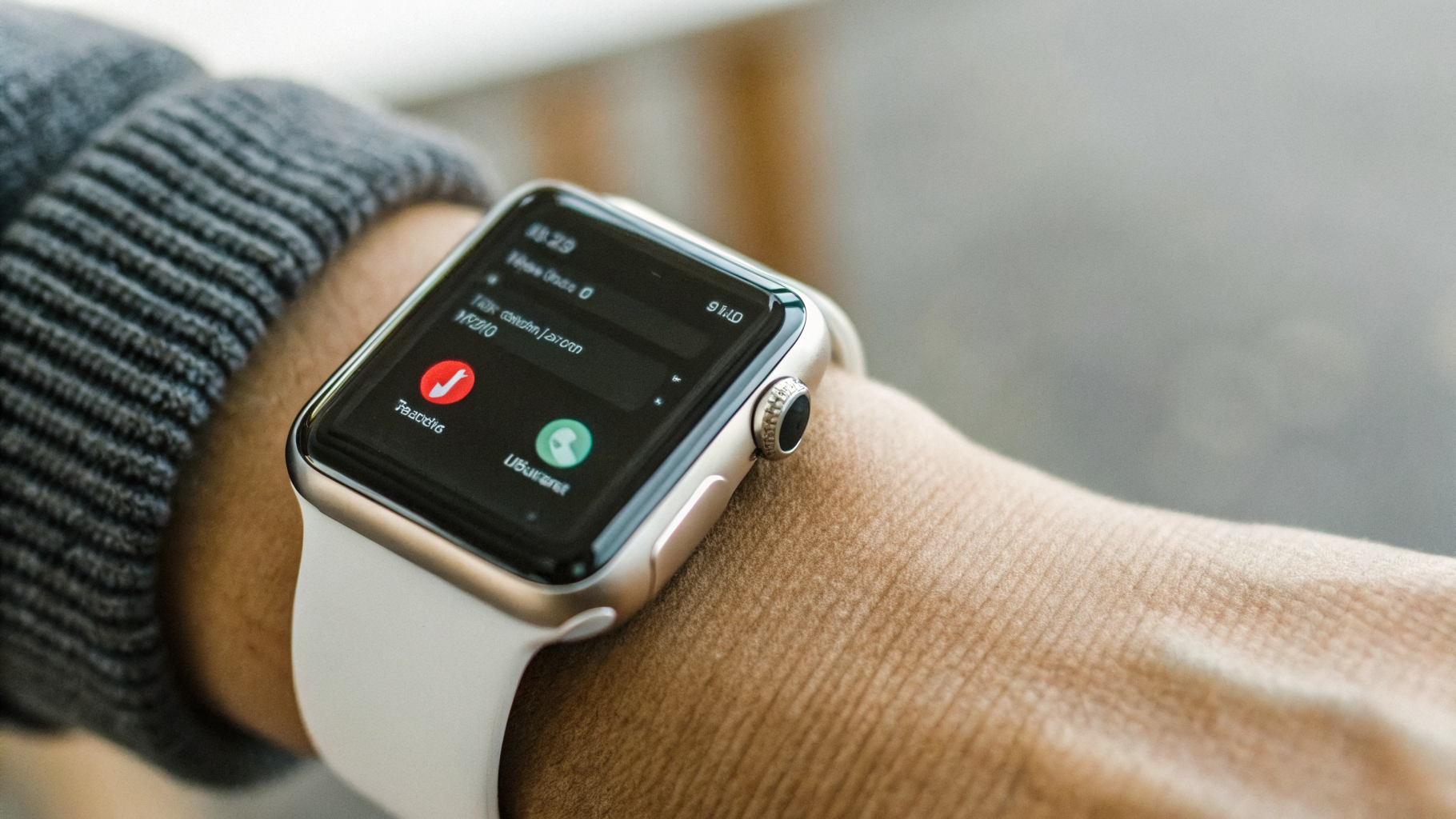 Apple Watch с напоминанием на экране в повседневной обстановке