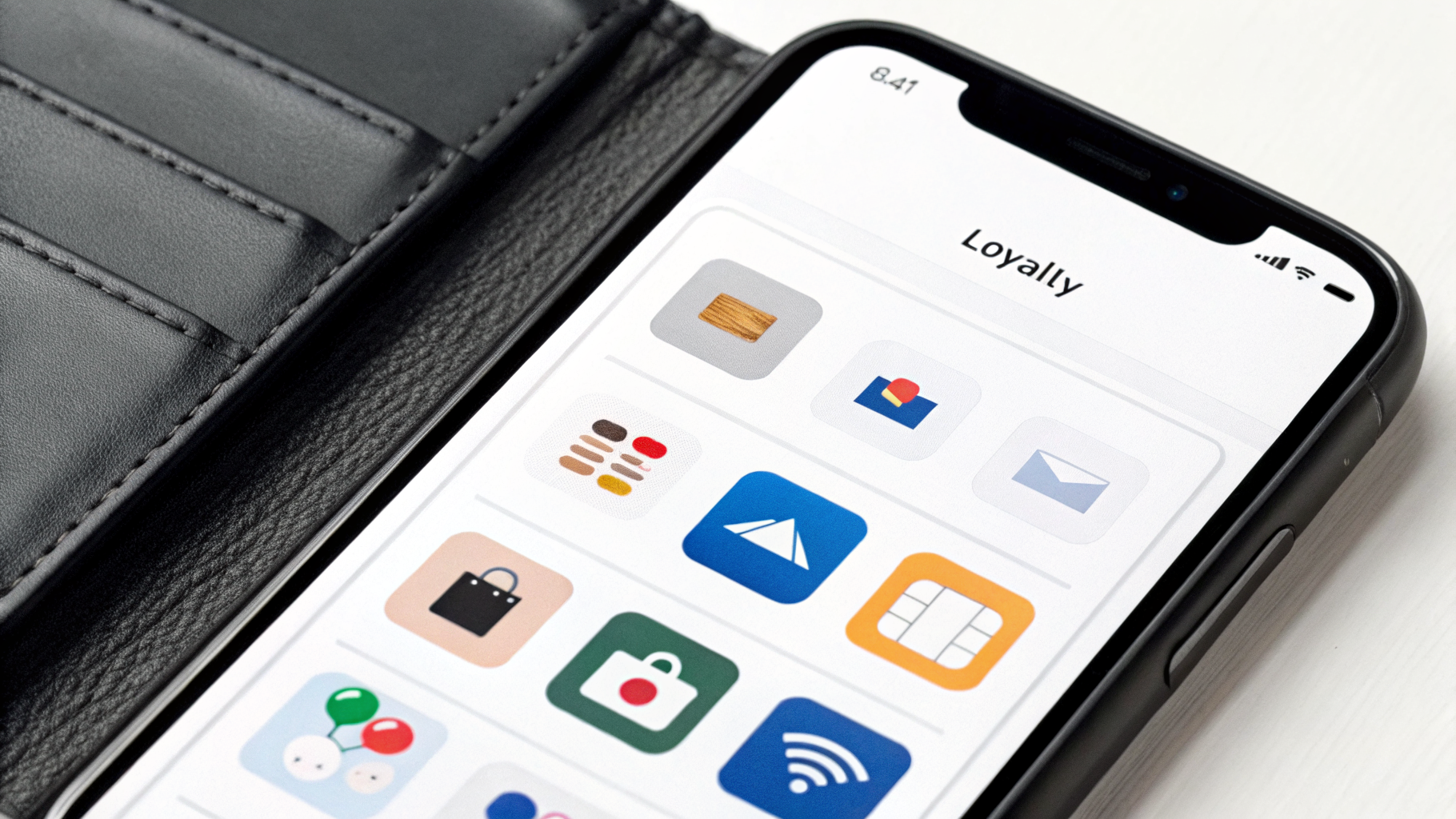 Экран смартфона с бонусными картами, билетами и приложениями для покупок