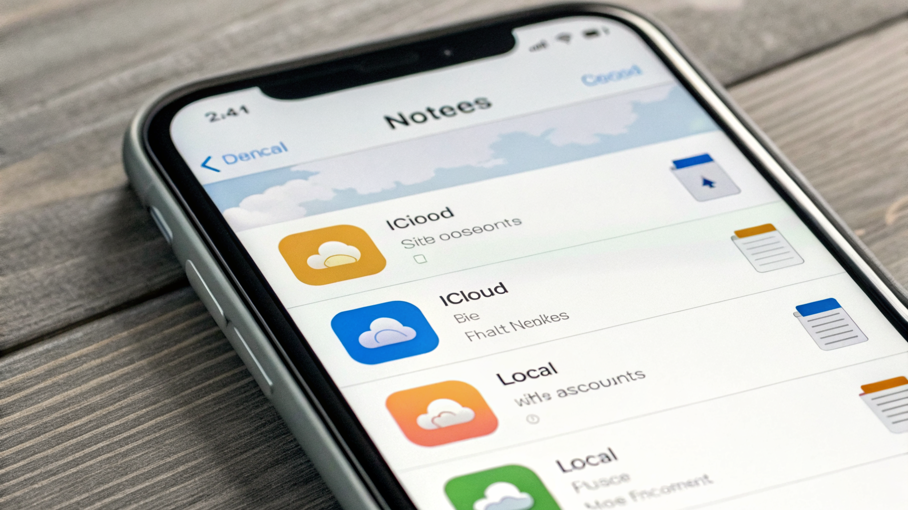 Проверка папок заметок и аккаунтов на iPhone перед переносом