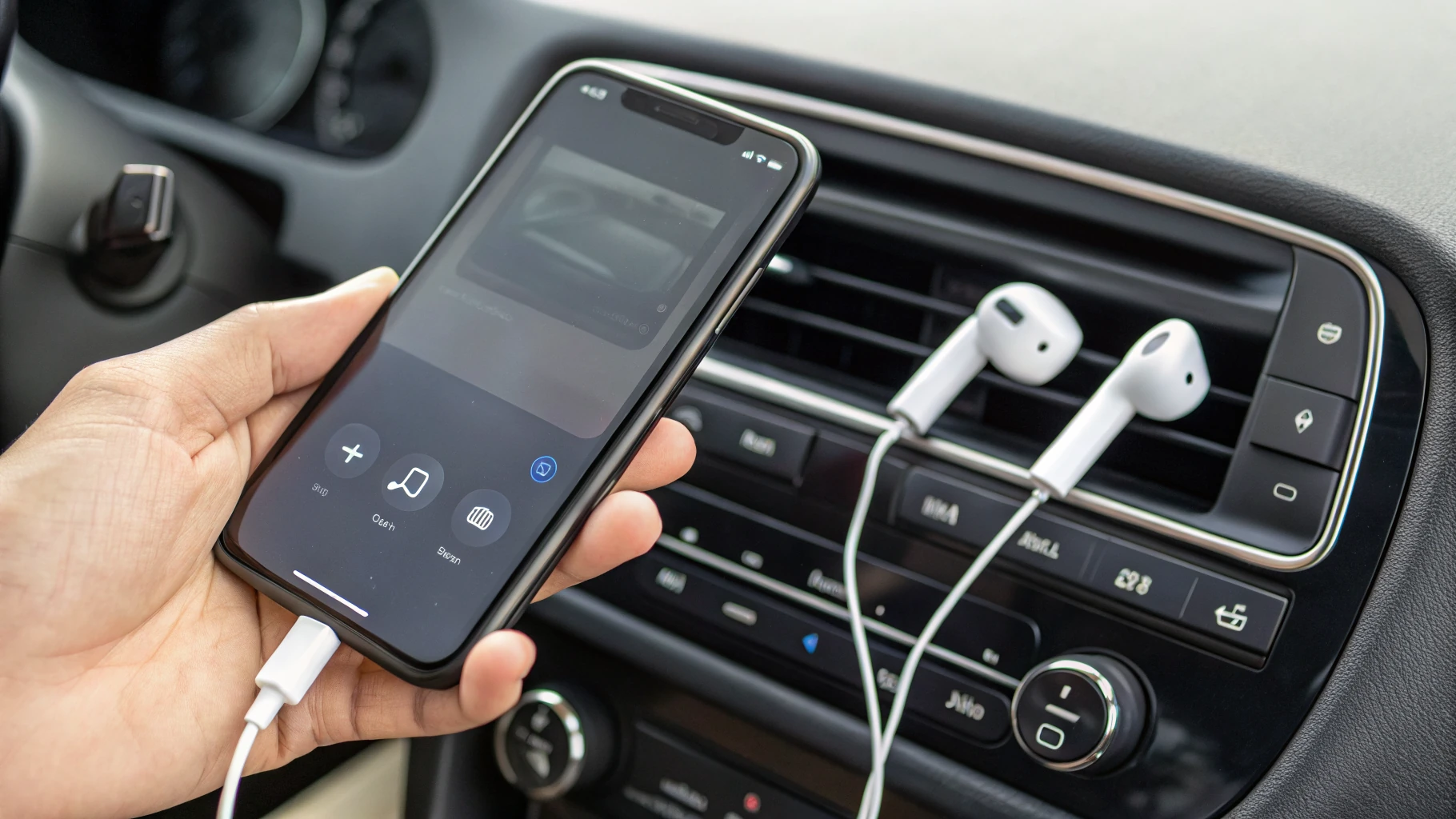 Экран настроек Bluetooth со списком подключённых наушников и автомобильной системы