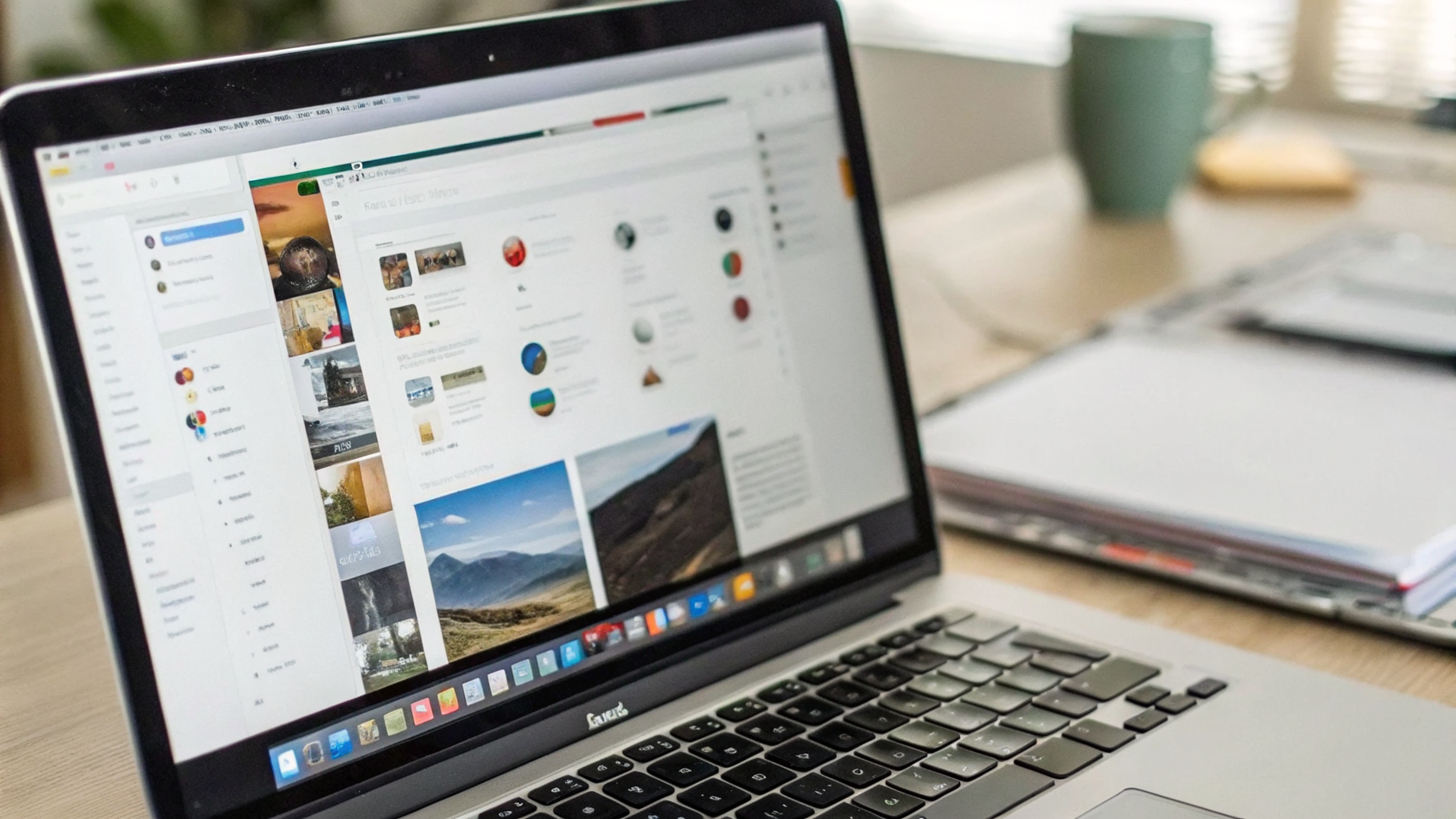 Ноутбук с большим количеством вкладок браузера, таблицами и рабочими веб-сервисами