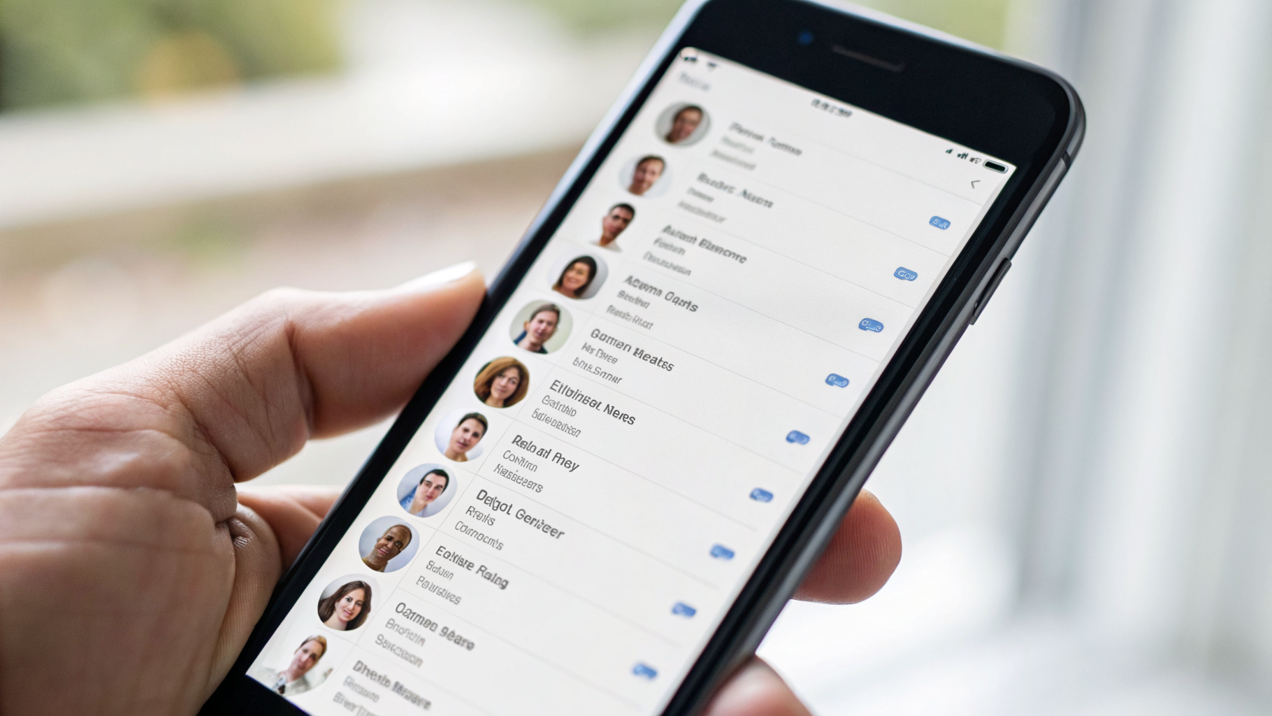 Список контактов на смартфоне с найденными дублирующимися записями